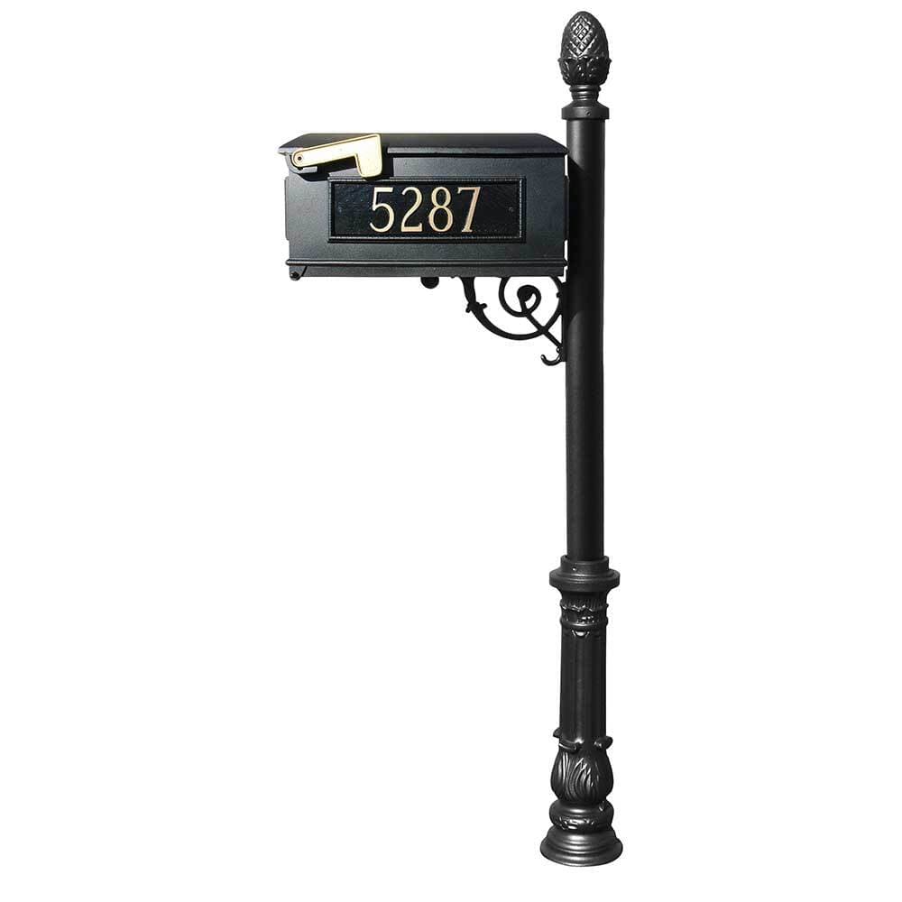 Lewiston Luxury ornate base pedestal mailbox with address plates in Chicagoland