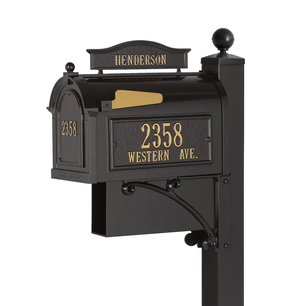Capitol Superior oversized cast aluminum mailbox installed in Chicago suburb