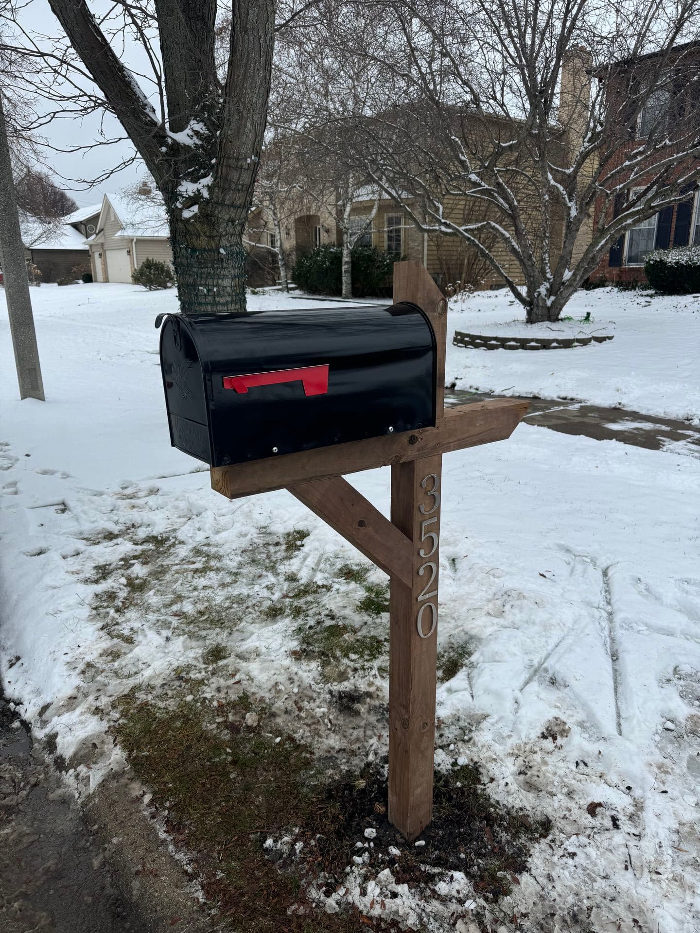 Decorative post mailbox installation in Homer Glen, IL