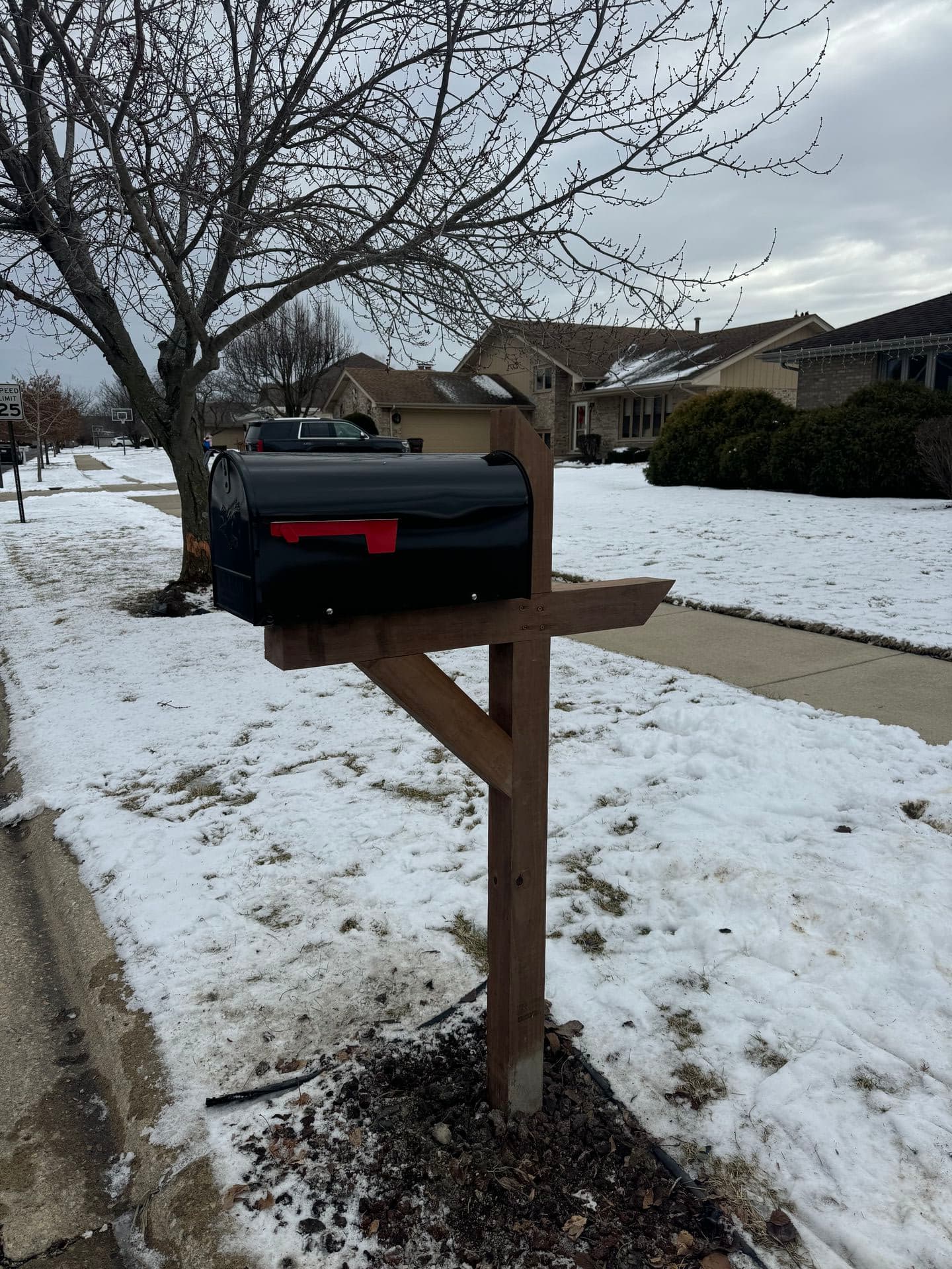 Classic mailbox installed outside a brick home in Frankfort, IL