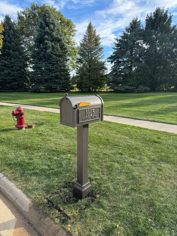 Capitol cast aluminum mailbox installed by OnlyMailboxes in Naperville, IL